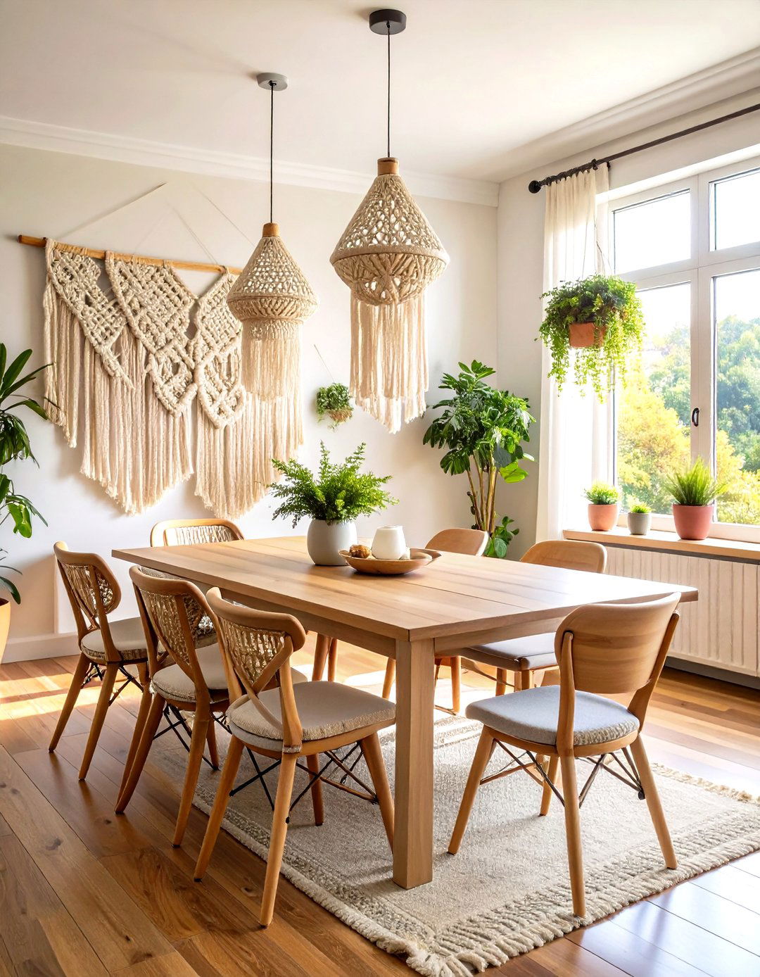 Macrame Wall Hangings - 24 Boho Dining Room Ideas