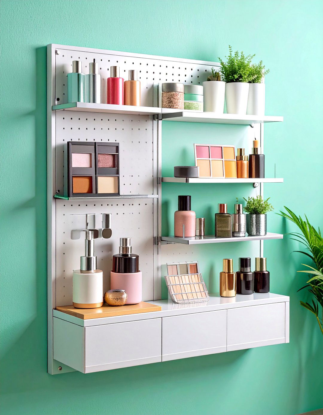 Magnetic Makeup Board Storage - 24 vanity organization ideas
