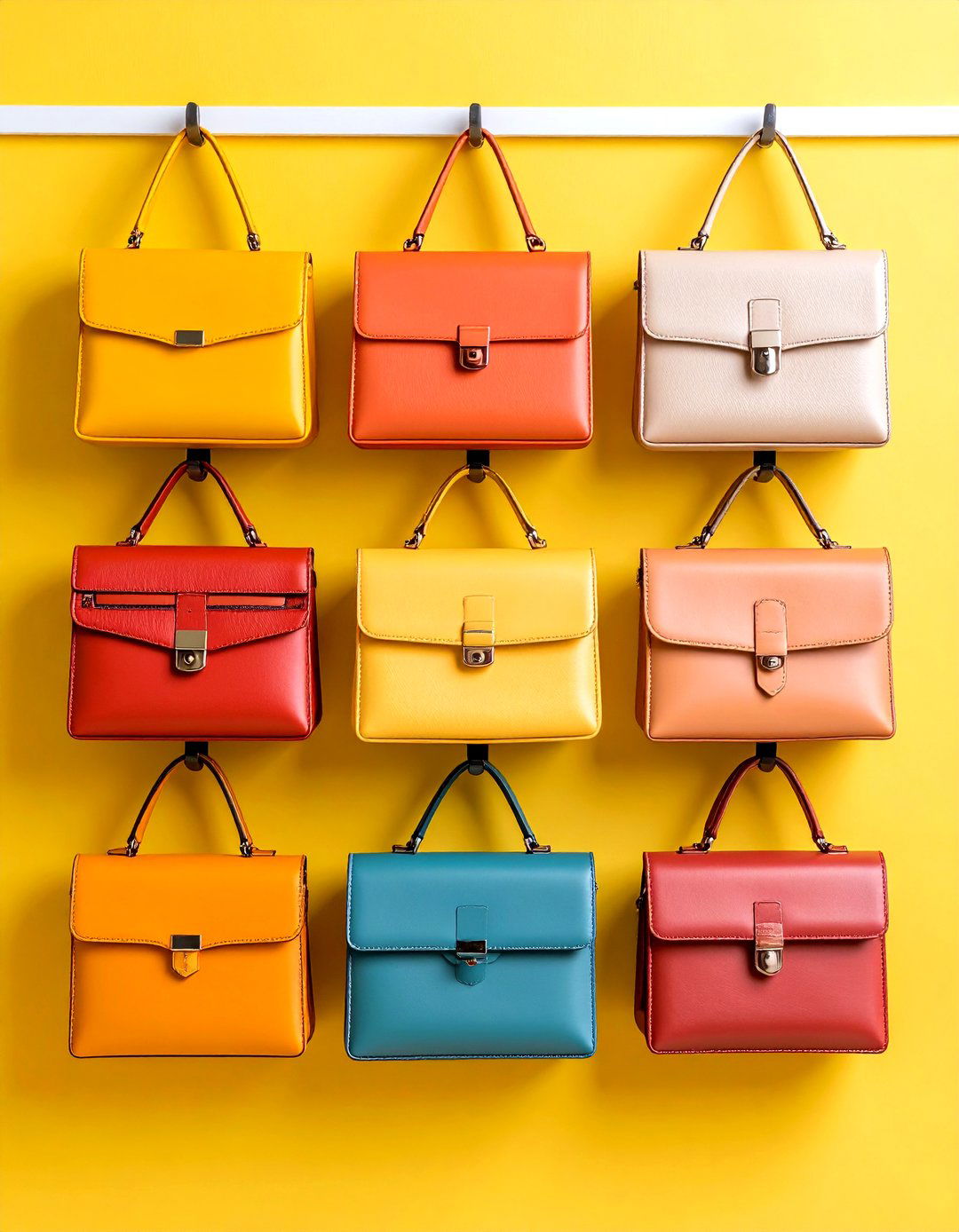 Magnetic Wall Strips for Small Purse Organization - 24 Purse Storage Ideas
