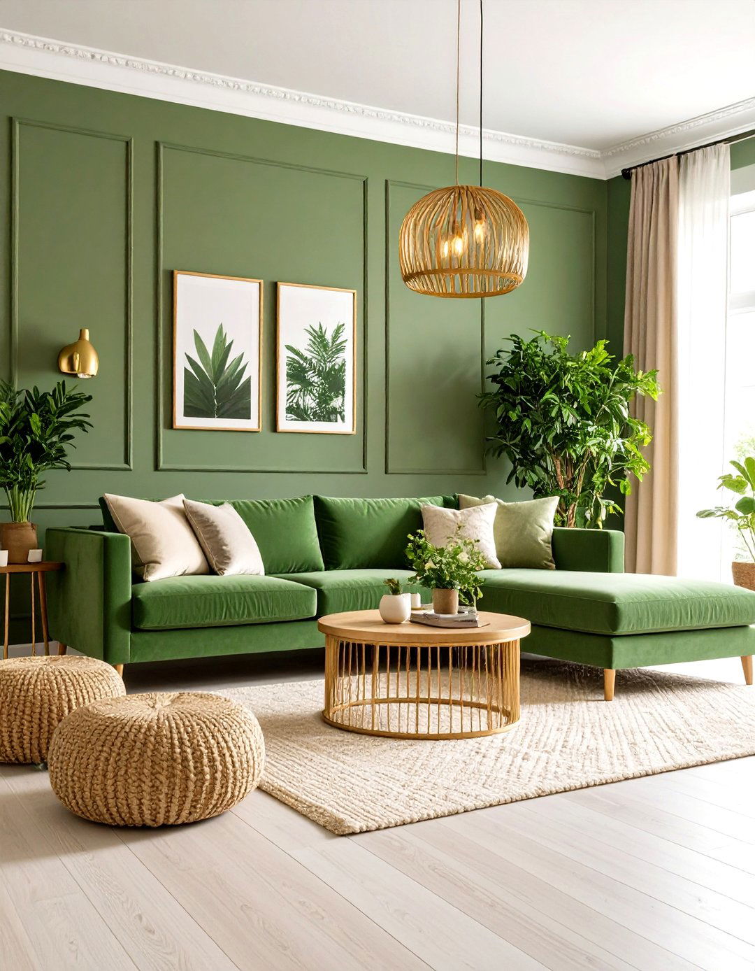 Magnolia Living Room with Green Accents - 24 Magnolia Living Room Ideas