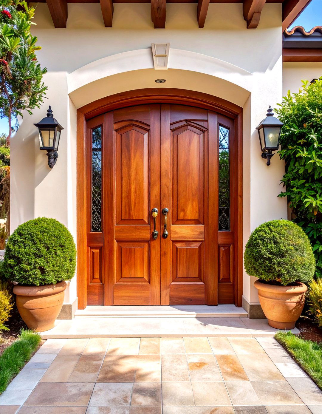 Mahogany Rich Tone Selections - 24 Mediterranean Front Door Ideas
