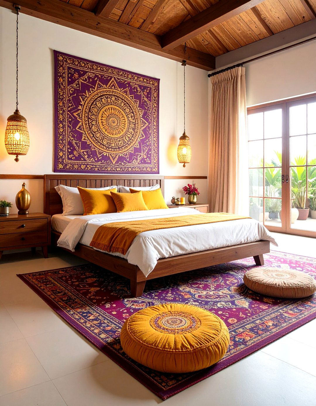 Mandala Tapestry Bedroom Theme - 24 Hippie Bedroom Ideas