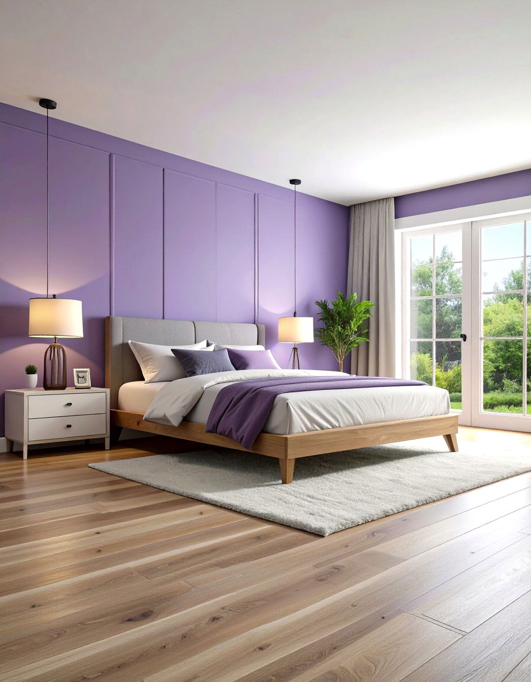 Maple Floors with Lavender Gray Walls - 24 Floor and Wall Color Ideas