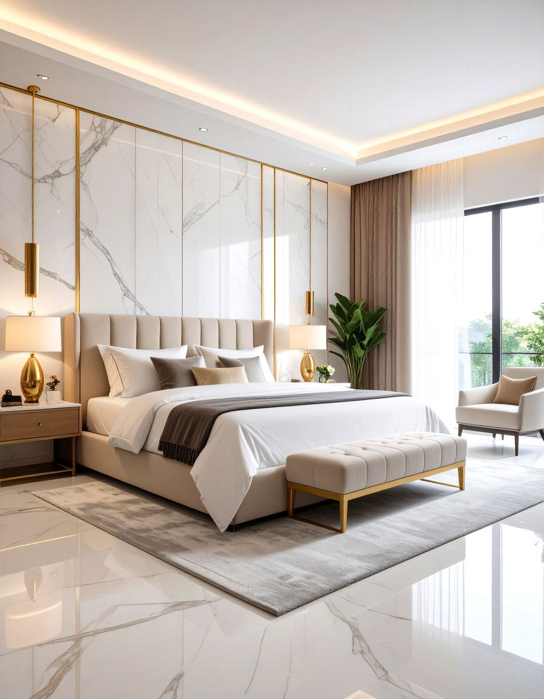 Marble Accents Luxury Bedroom - 24 Blair Waldorf Bedroom