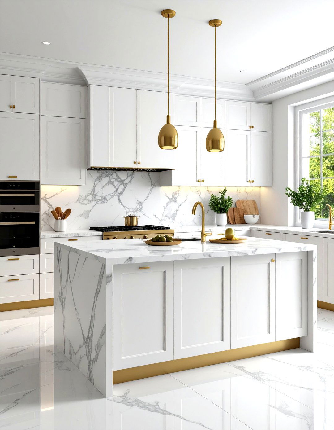 Marble Backsplash Accent Walls - 24 Parallel Modular Kitchen Design Ideas