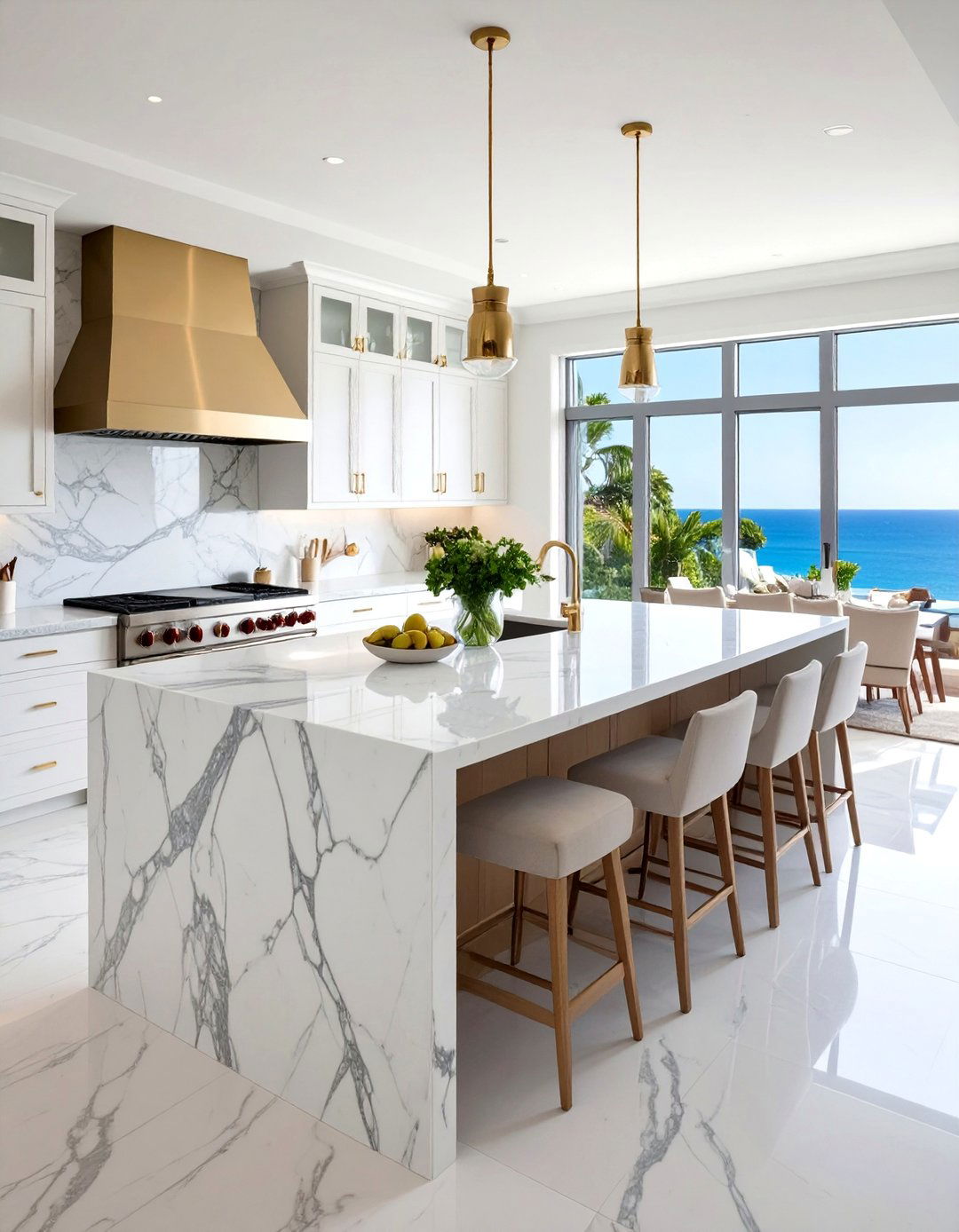 Marble Countertop Elegance - 24 coastal kitchen ideas