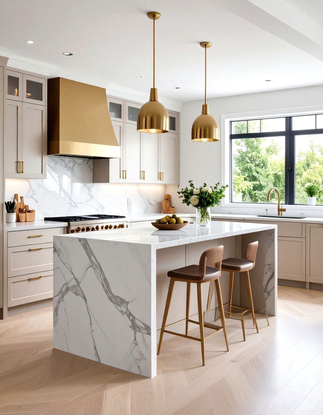 Marble Island in Galley Kitchens - 24 Marble Kitchen Island Ideas