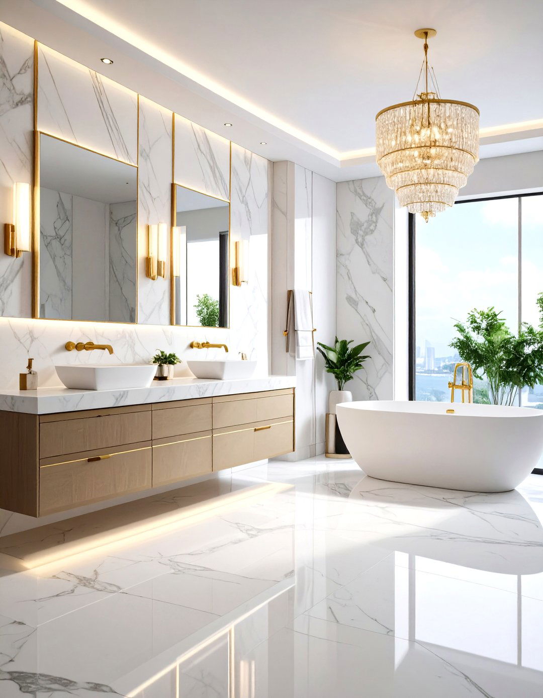 Marble Luxury Bathroom - 24 Aesthetic Bathroom Ideas