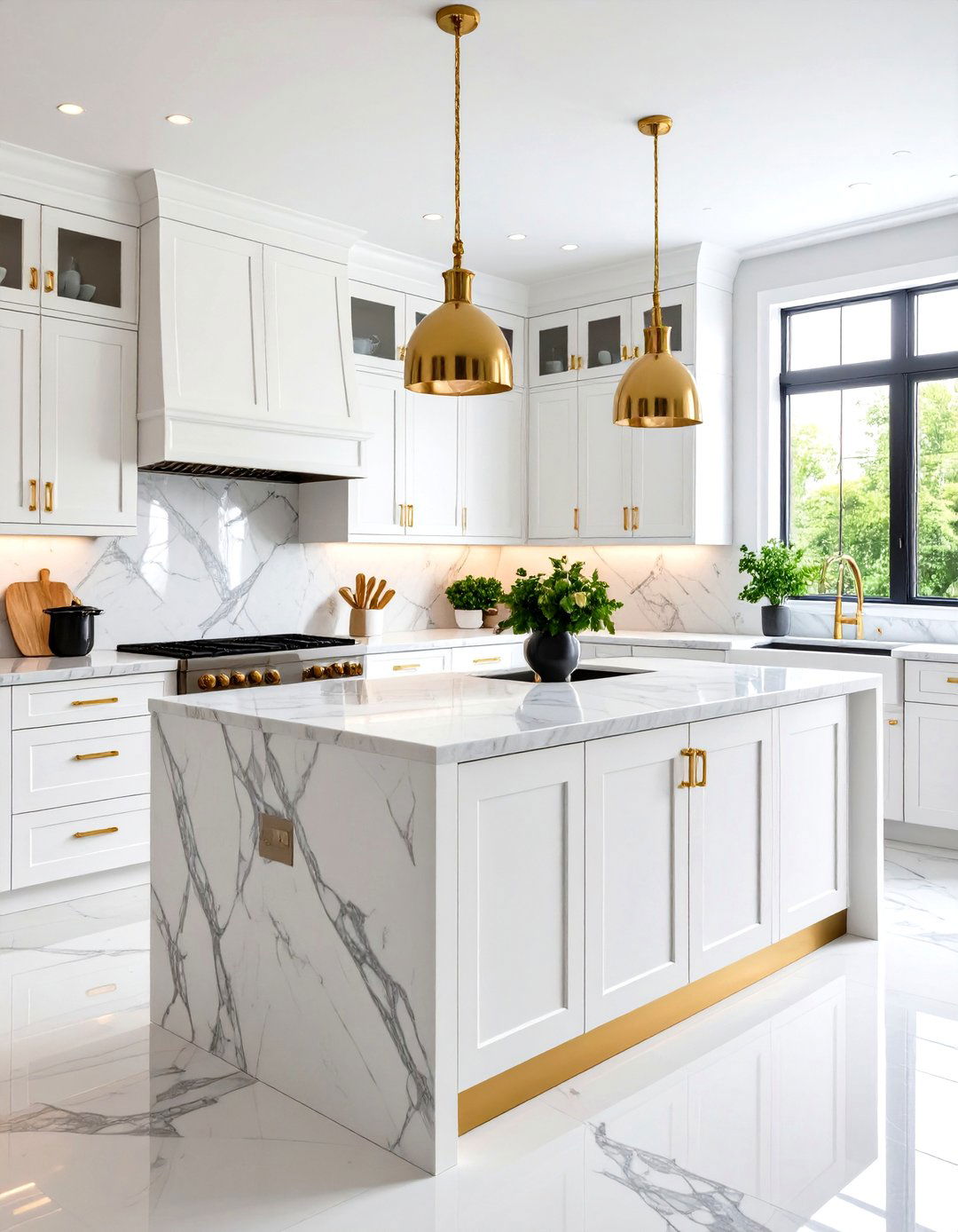 Marble Luxury Kitchen - 24 Small Kitchen with Black Appliances Ideas