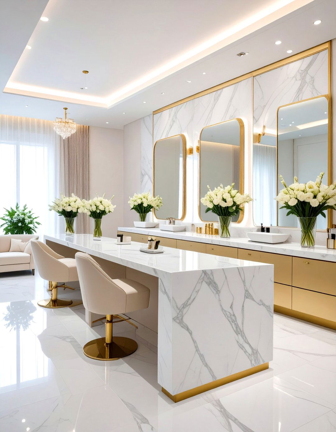Marble Luxury Lash Extension Room - 24 Lash Room Ideas