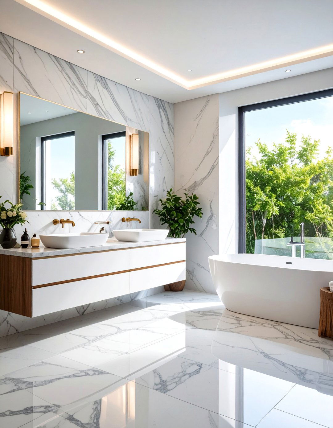 Marble Luxury Spa Theme - 24 Blue and White Bathroom Ideas