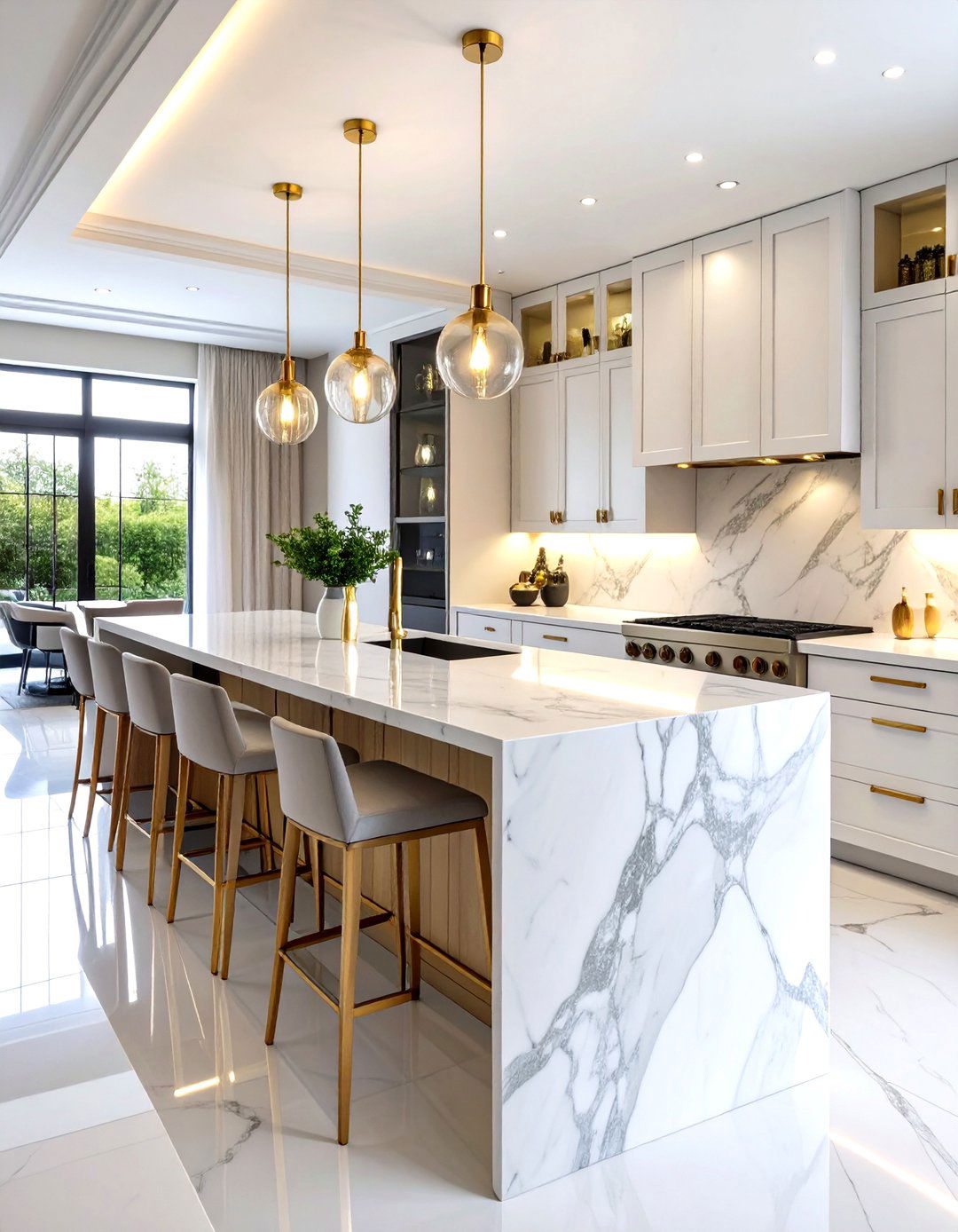 Marble Slab Wet Bar - 24 Kitchen Bar Ideas