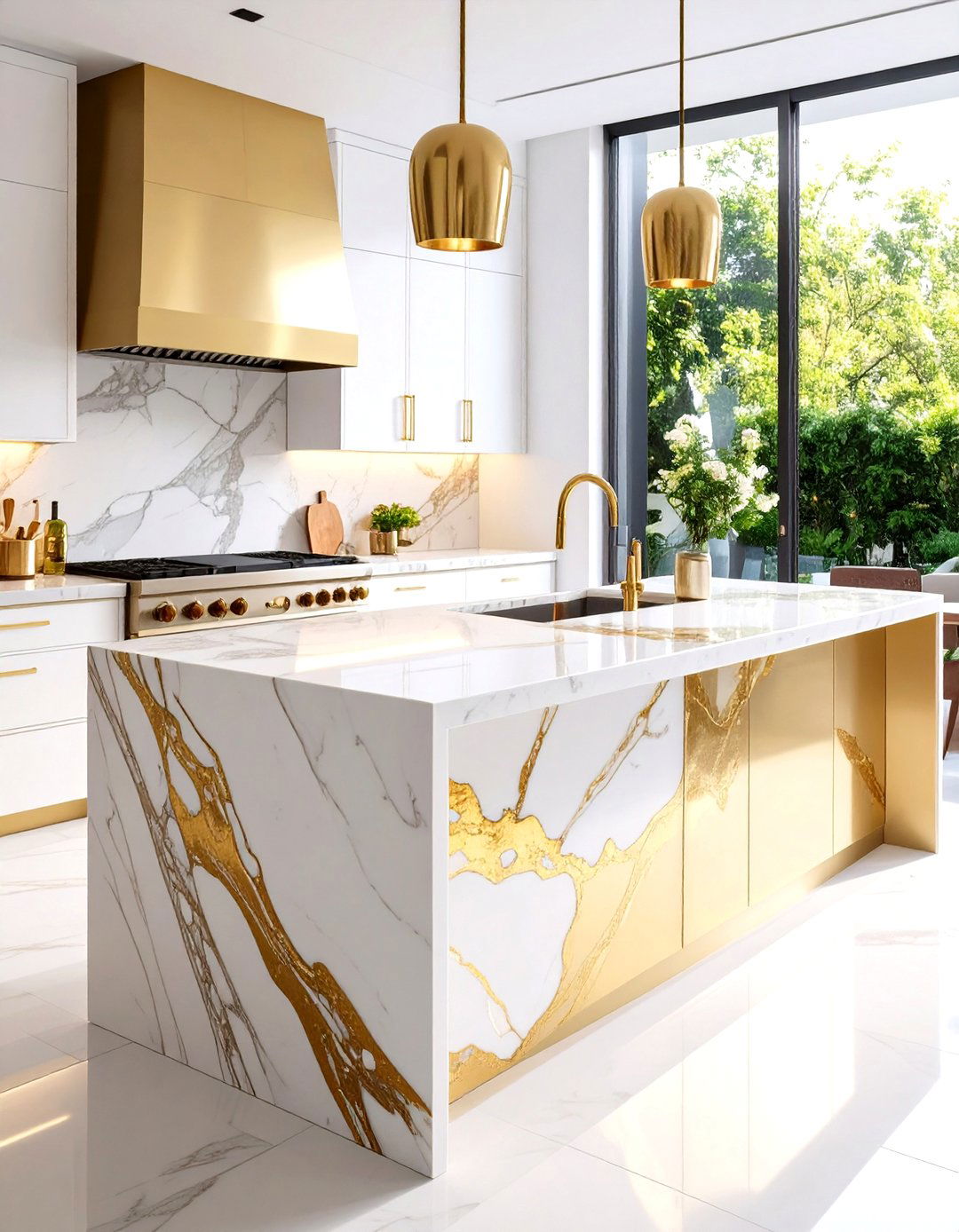 Marble Veined Luxury Statement - 24 Outdoor Kitchen Countertop Ideas