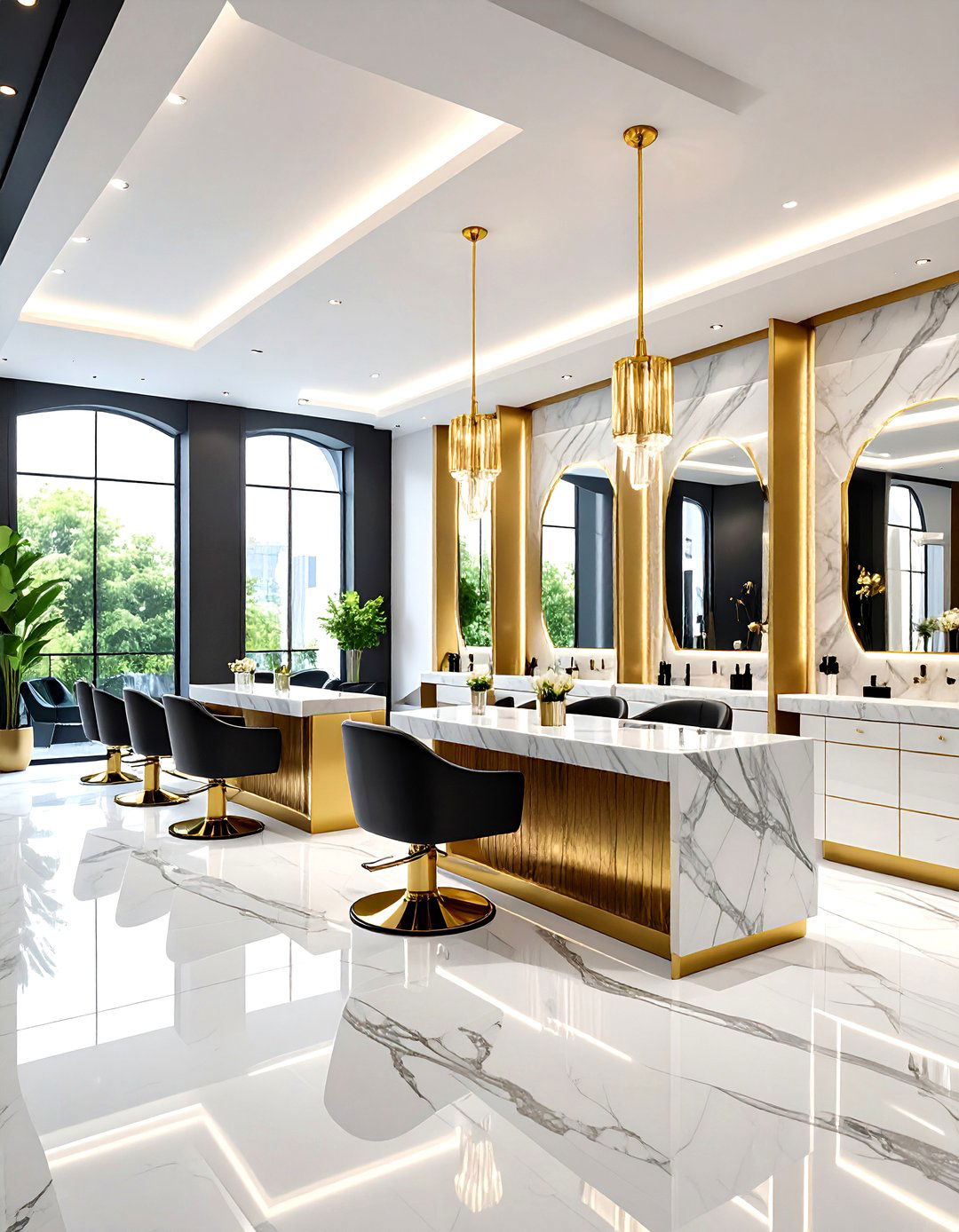 Marble and Gold Luxury Spaces - 24 Salon Interior Design Ideas