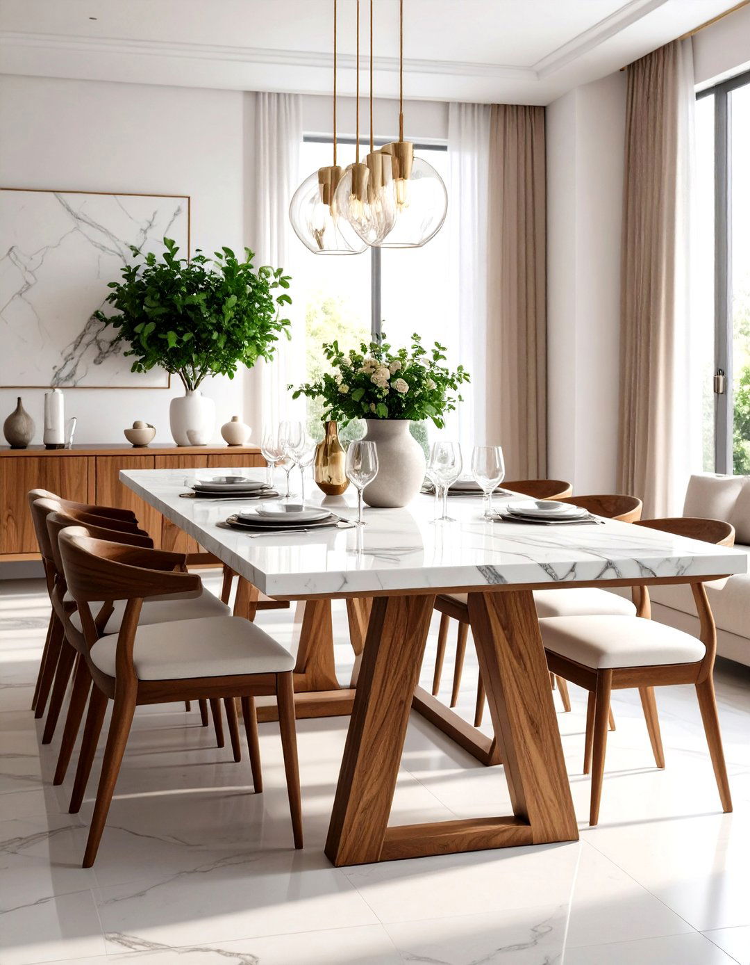 Marble and Wood Combinations - 24 Mid-century Modern Dining Rooms