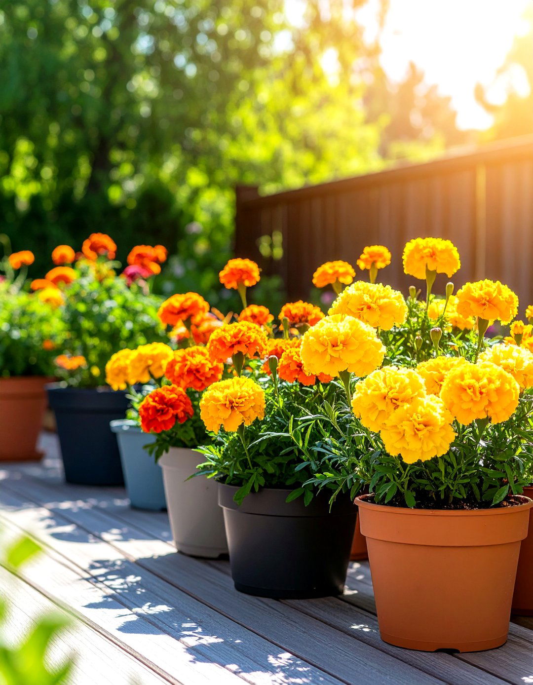 Marigolds for Pest Deterrent Beauty - 24 Outdoor Plants for Patio
