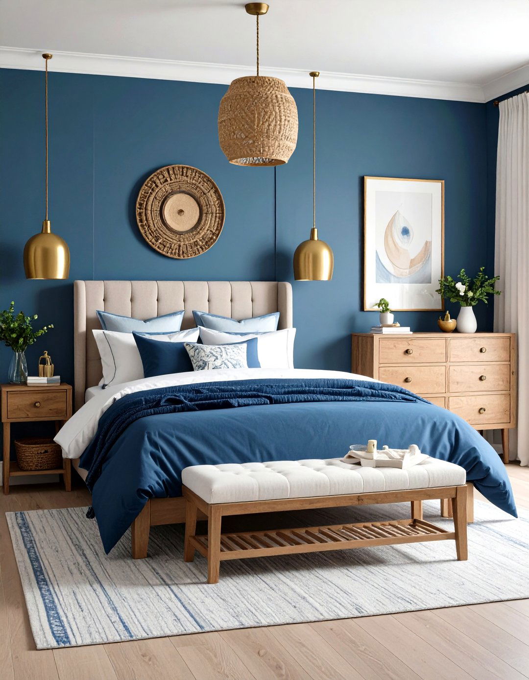 Marine Blue Nautical Elegance - 24 Moody Blue Bedroom Ideas