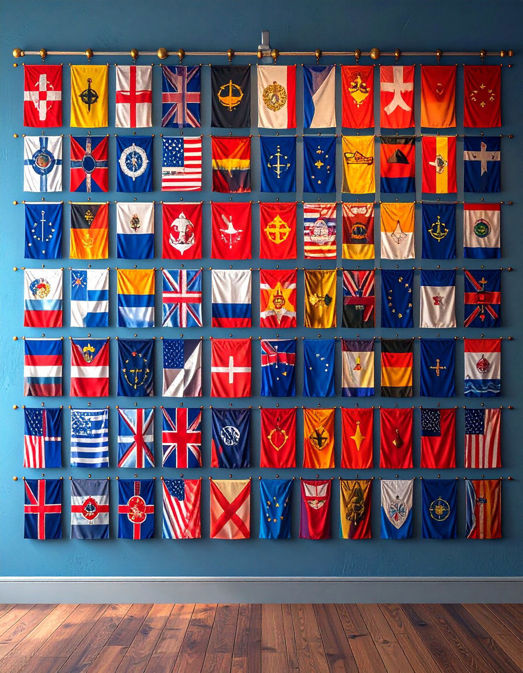 Maritime Signal Flag Accent Wall - 24 Nautical Decor Ideas