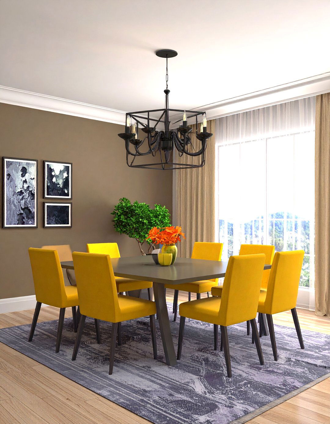 Masculine Dining Room with Statement Lighting Fixtures - 24 masculine dining room ideas