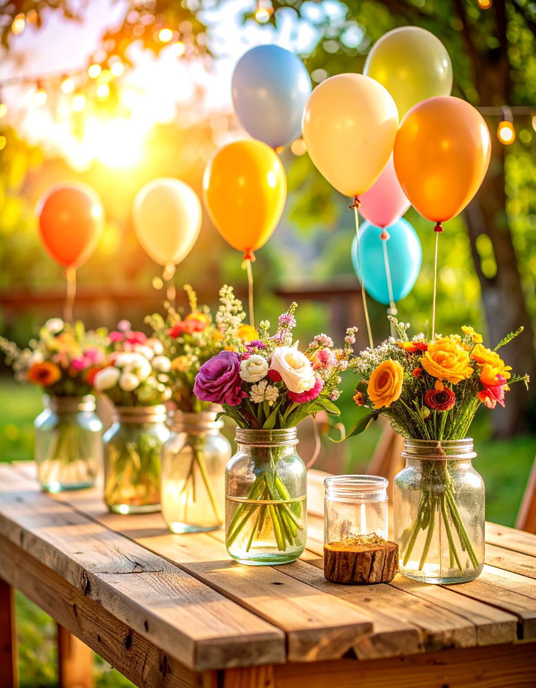 Mason Jar Balloon Centerpieces - 24 Balloon Centerpiece Ideas