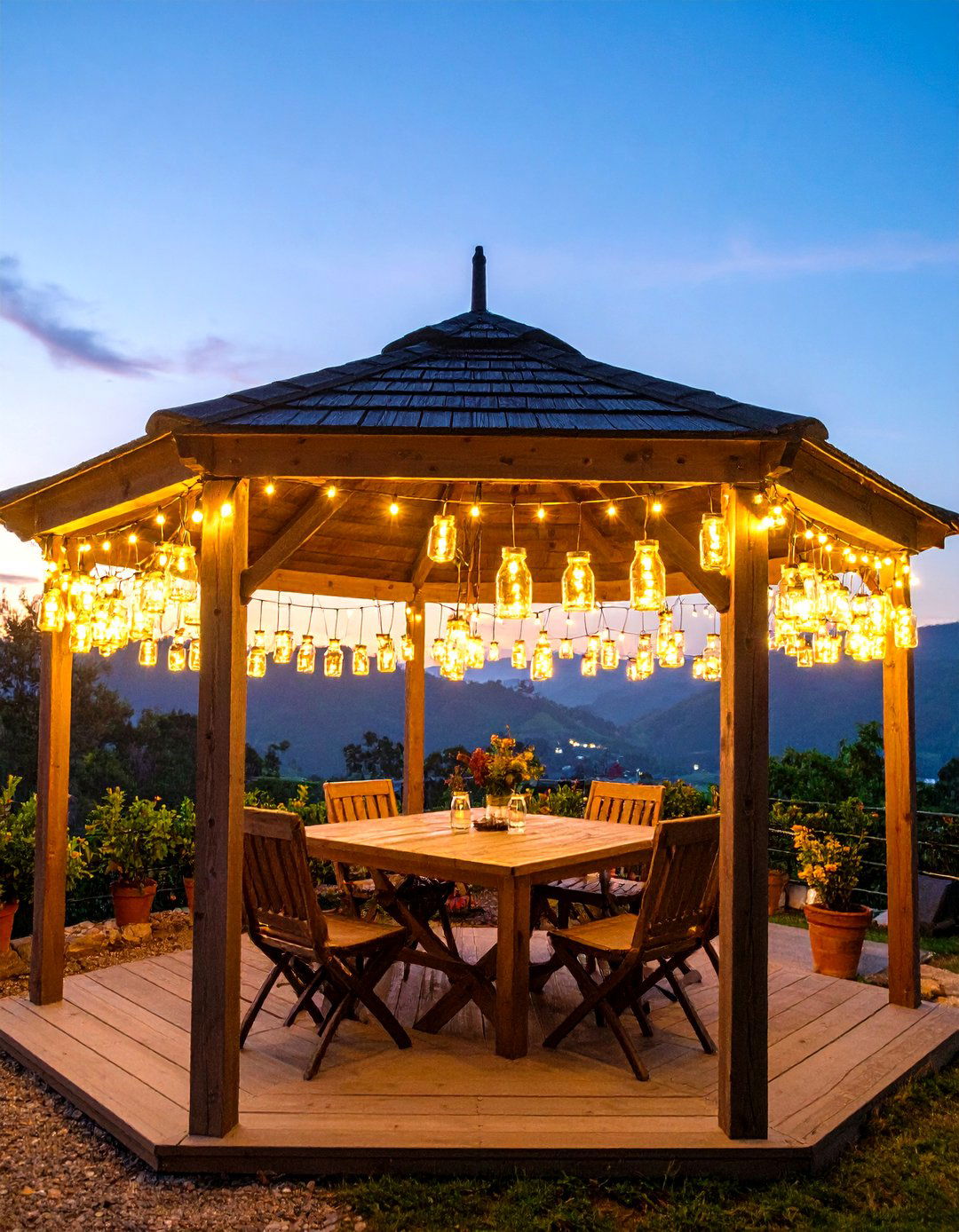 Mason Jar Light Collection - 24 Gazebo Lighting Ideas