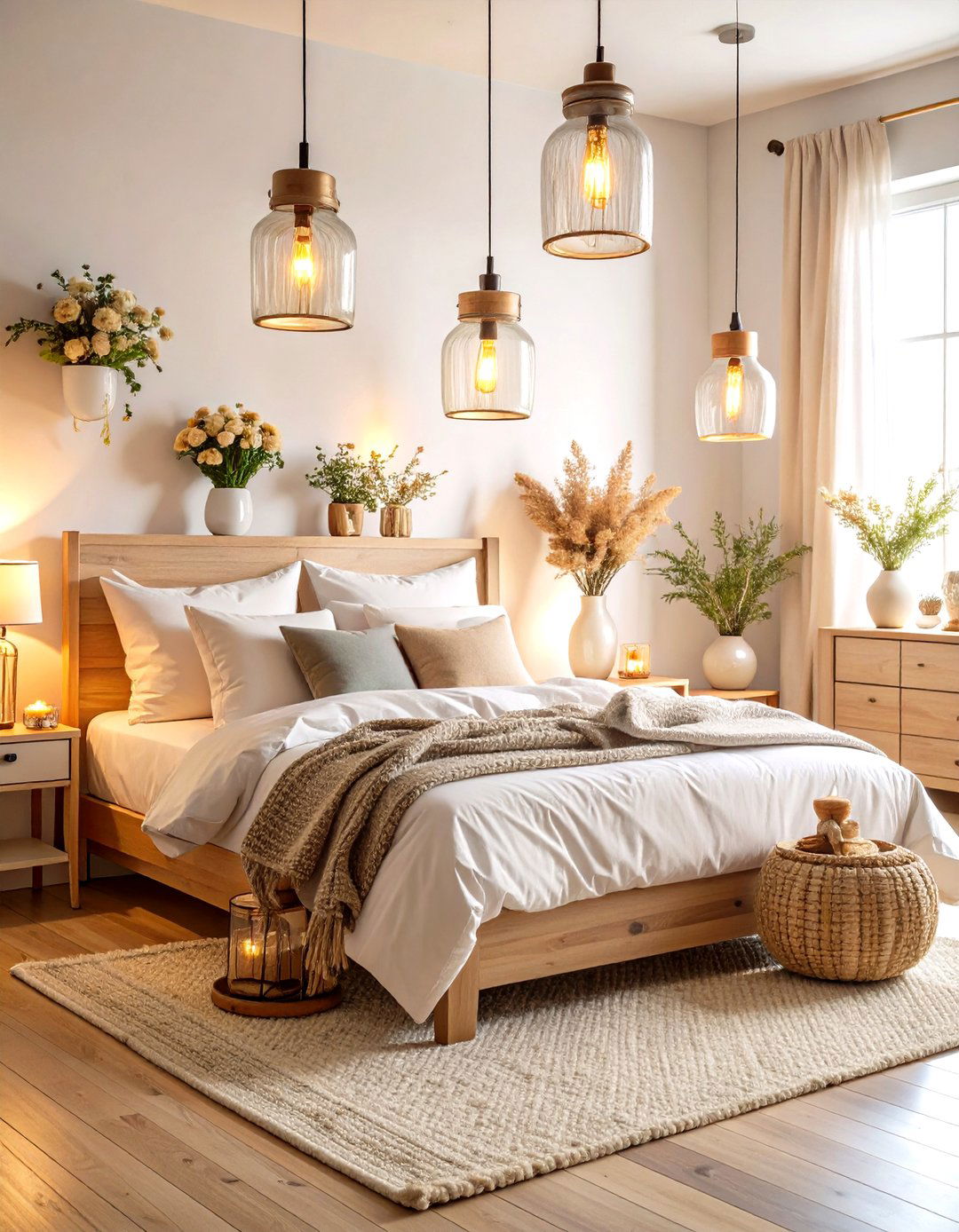 Mason Jar Lighting Fixtures - 24 Cottagecore Bedroom Ideas