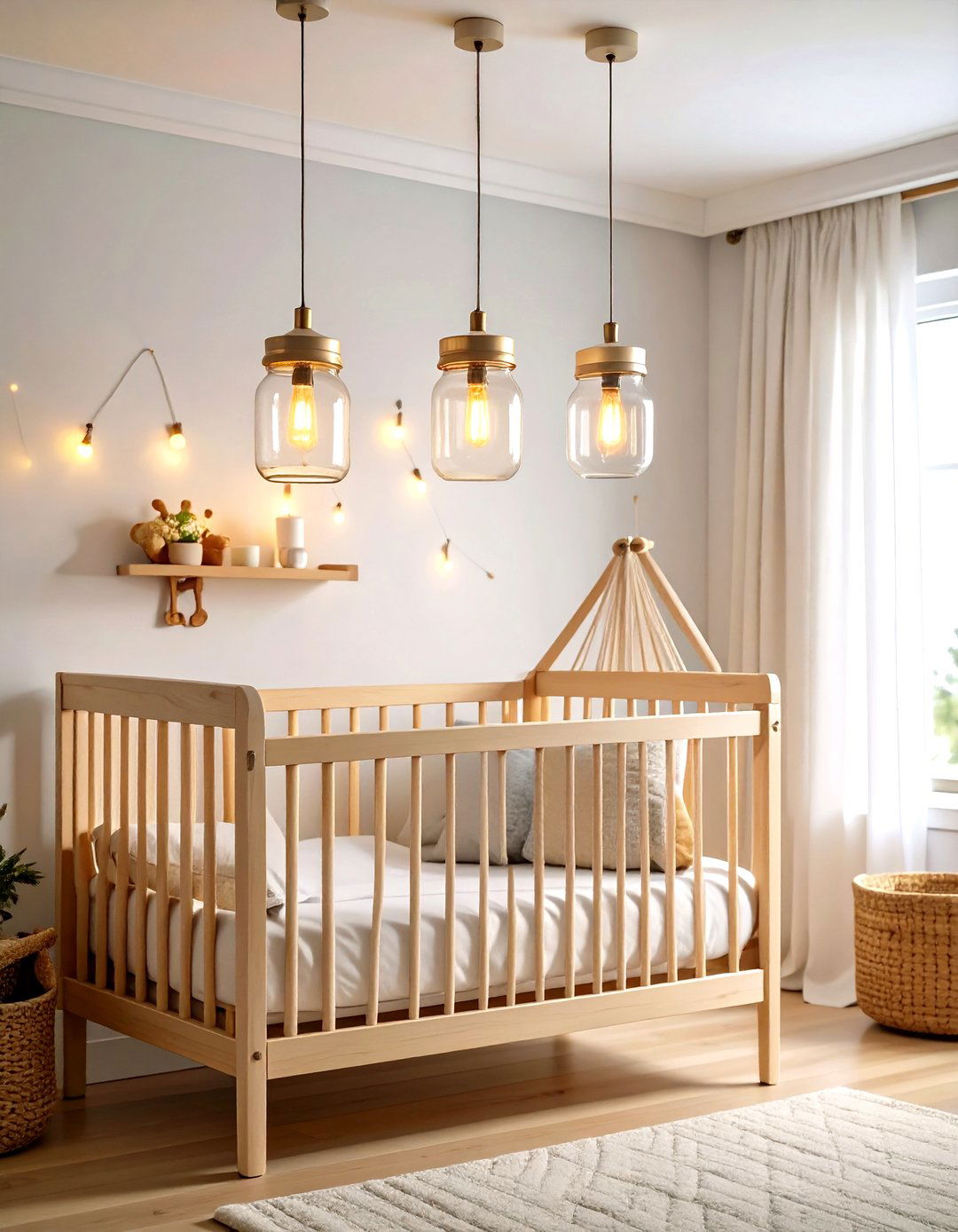 Mason Jar Lighting Fixtures - 24 Rustic Nursery Ideas