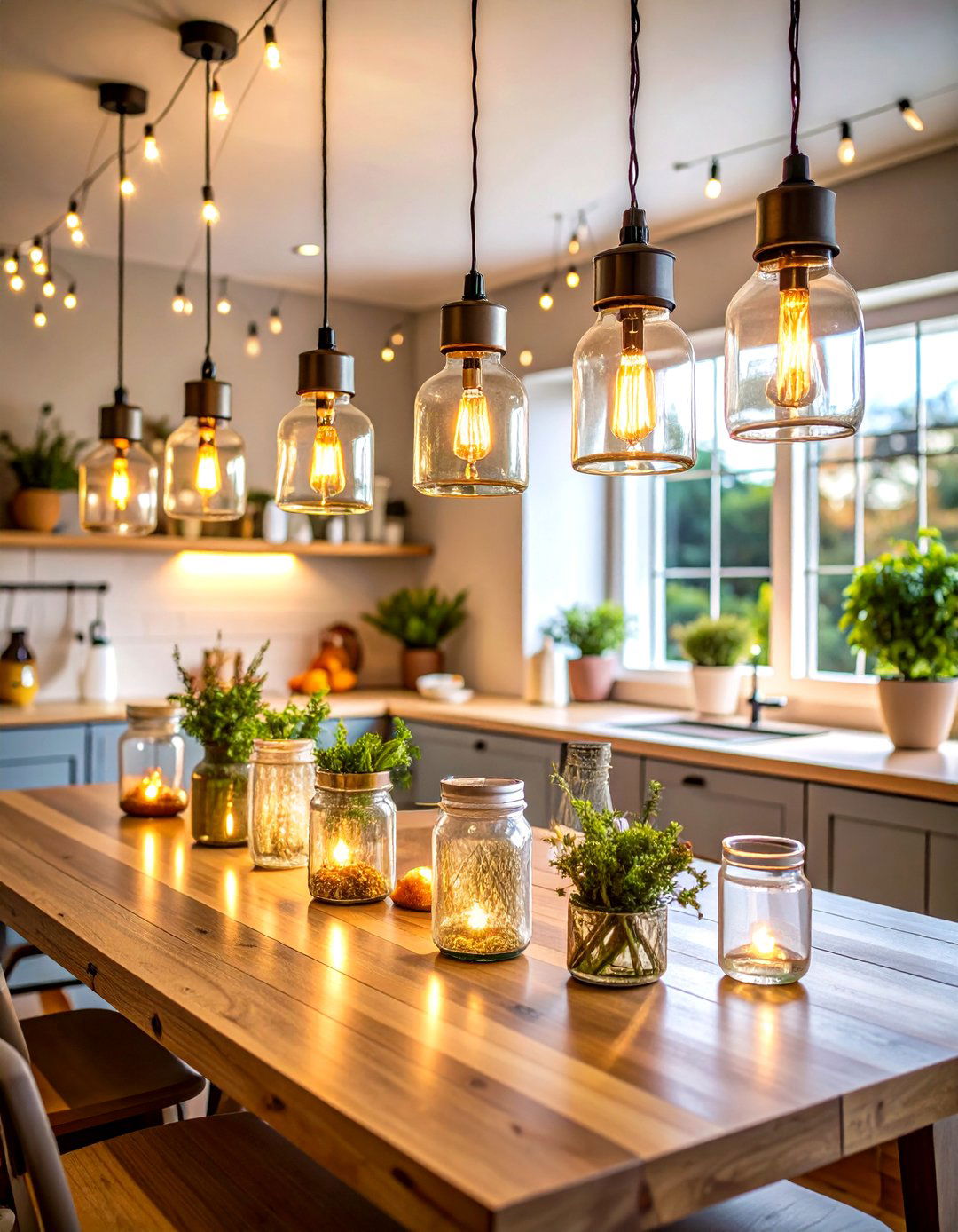 Mason Jar Lighting Fixtures - 24 Cabin Decor Ideas