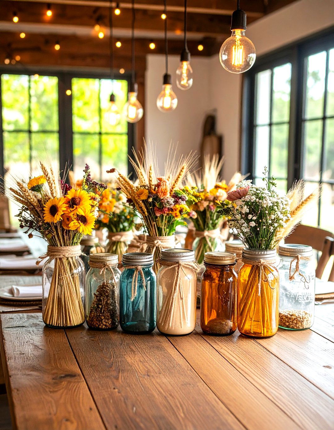 Mason Jar Rustic Collection - 24 Thanksgiving Decor Ideas