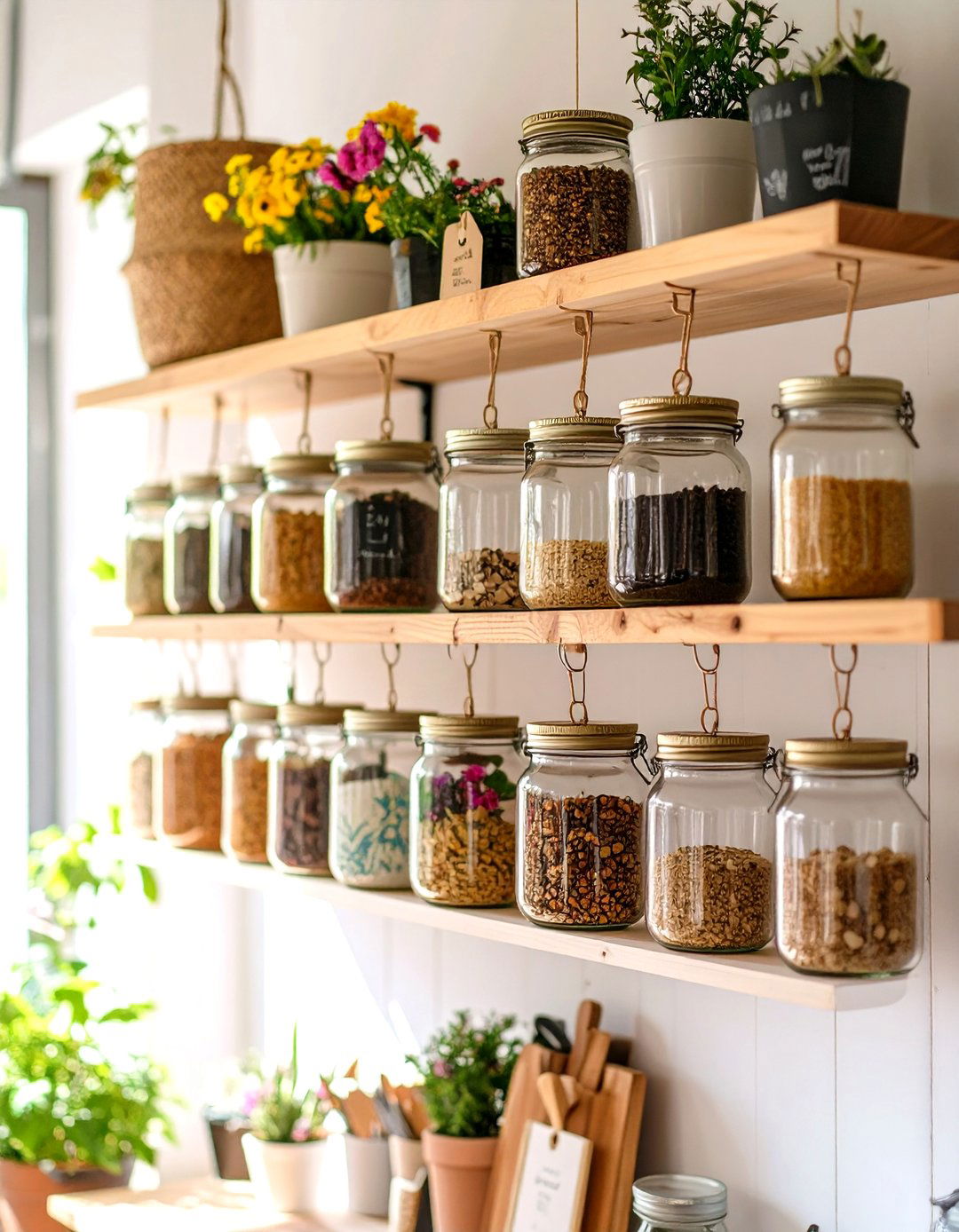 Mason Jar Storage Display - 24 Small Craft Room Ideas
