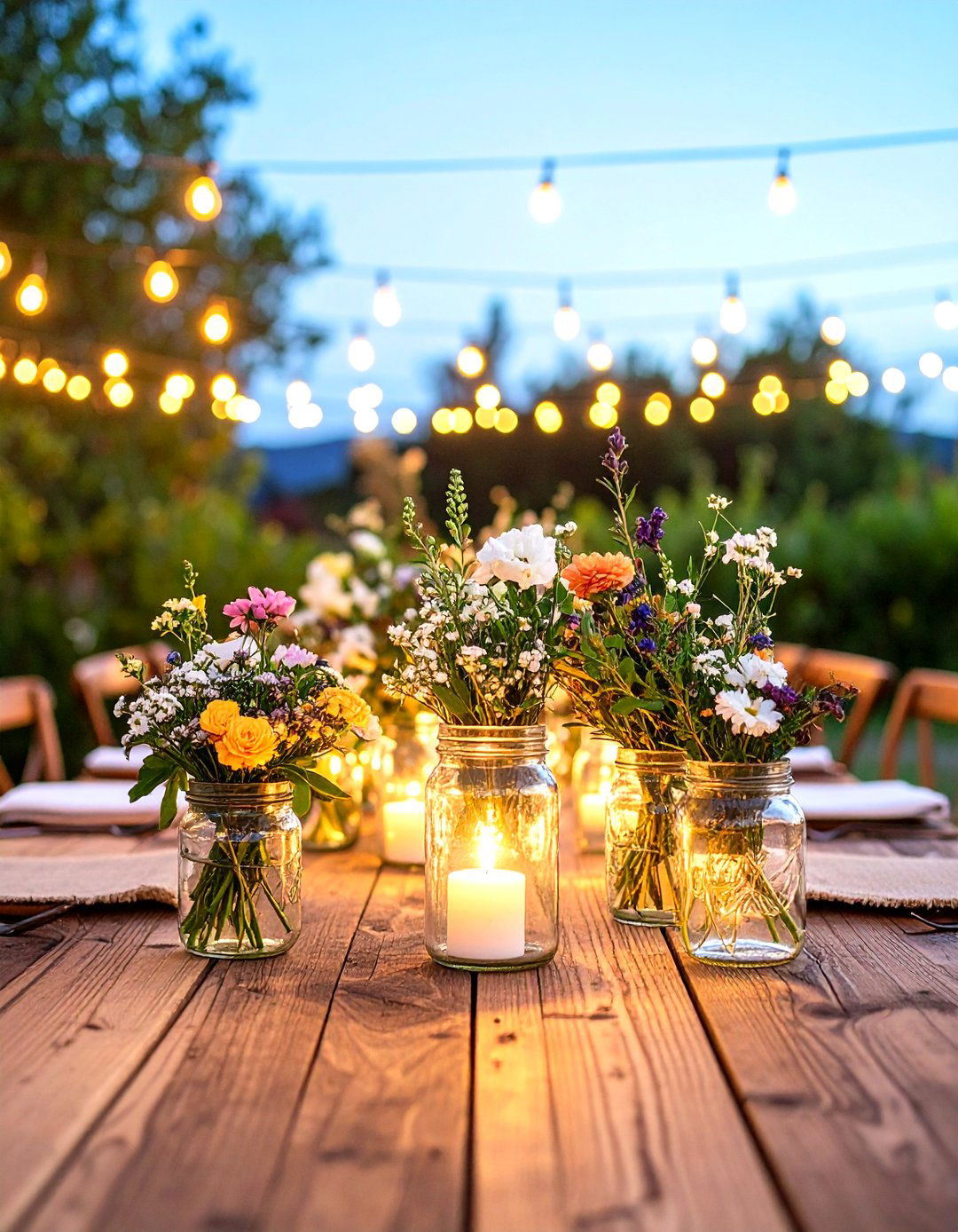 Mason Jar Table Settings - 24 Western Wedding Ideas
