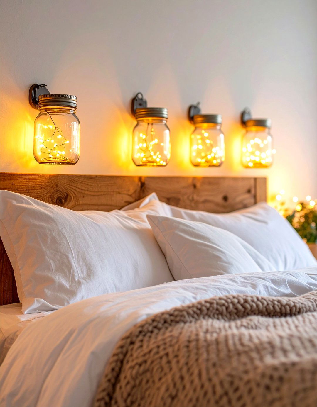 Mason Jar Wall Sconces - 24 Farmhouse Wall Decor Ideas