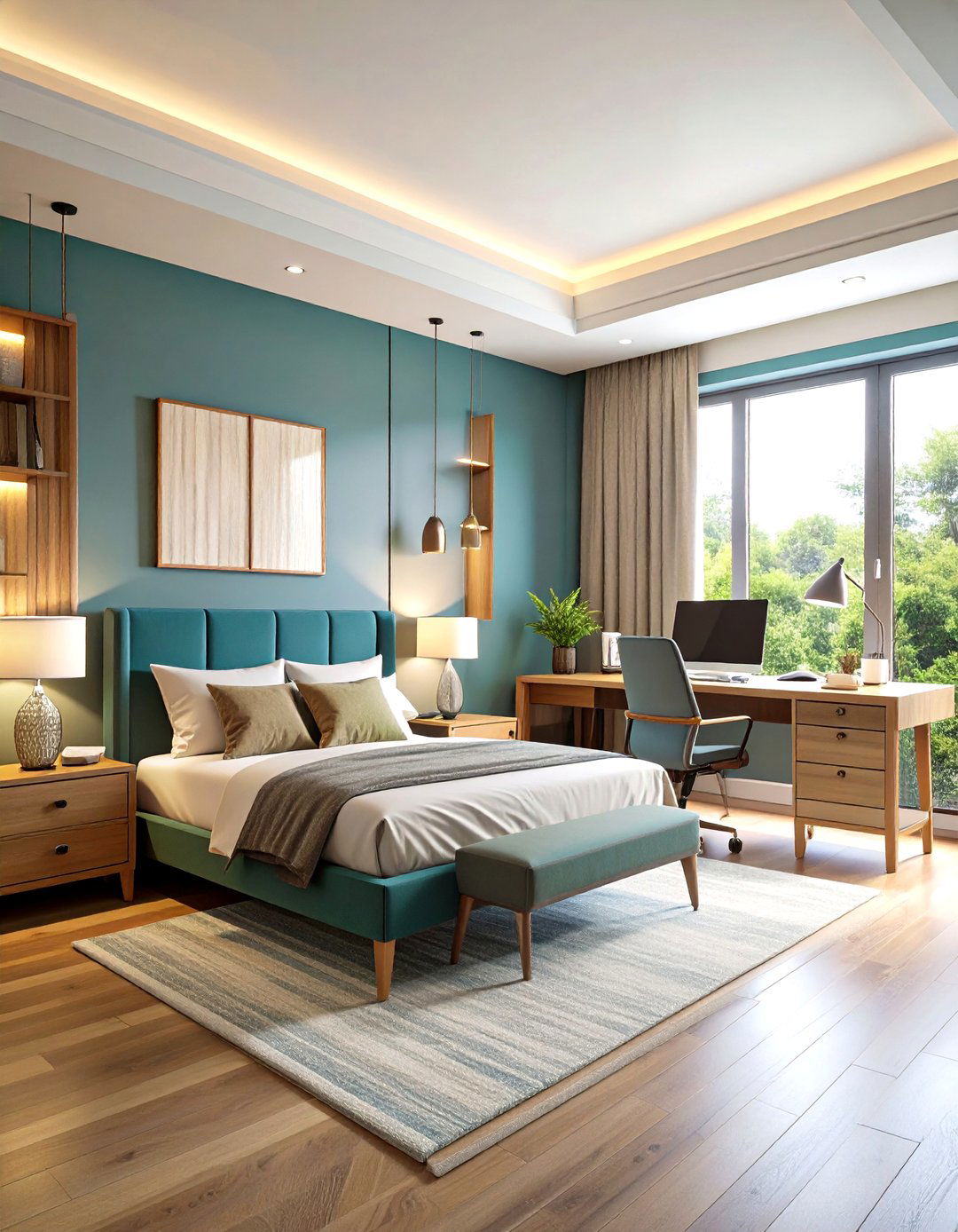 Master Bedroom Desk Retreat with Privacy Features - 24 Built-in Desk Ideas
