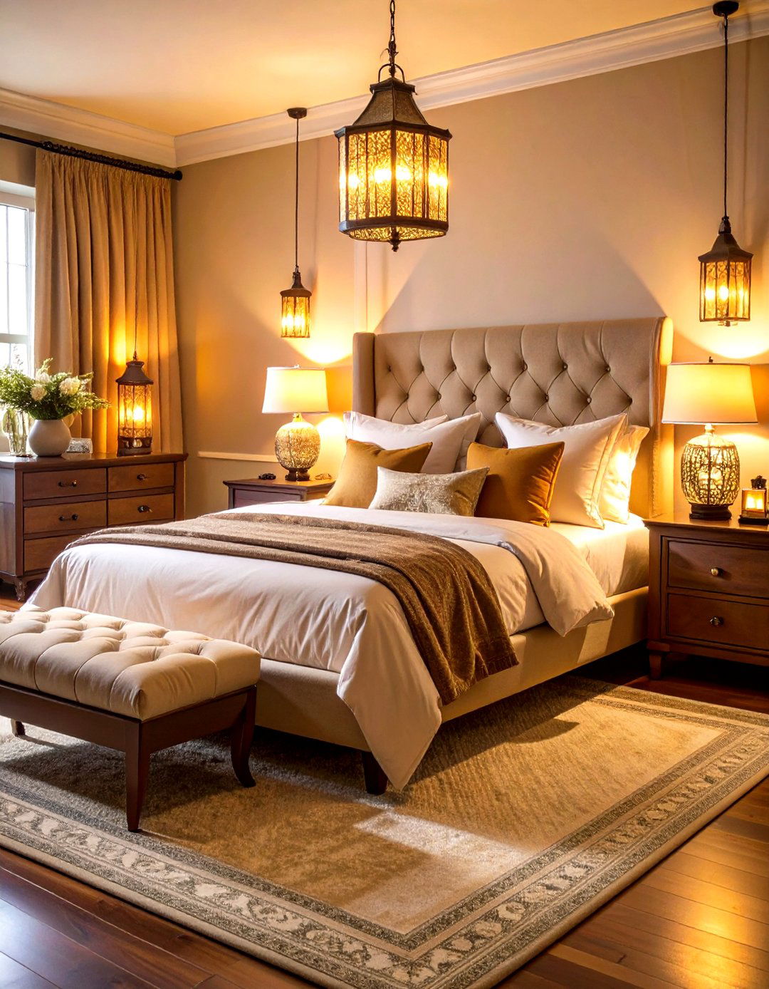 Master Bedroom Romantic Ambiance - 24 Lantern Decor Ideas