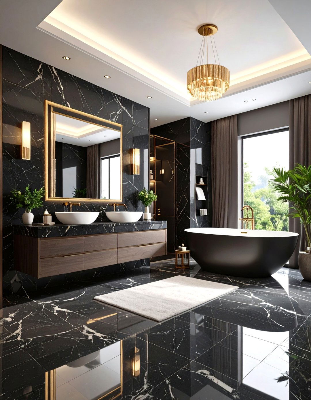 Master Suite Black Marble Retreats - 24 Black Marble Bathrooms
