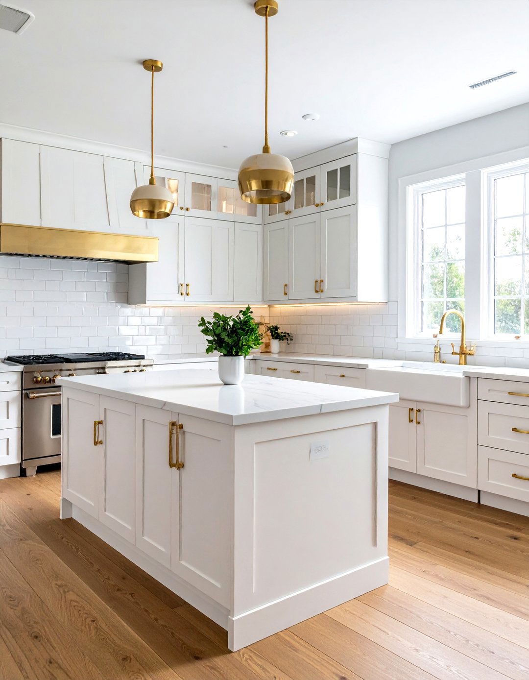 Matte Black Cabinetry with Brushed Gold Hardware - 24 black white and gold kitchen ideas