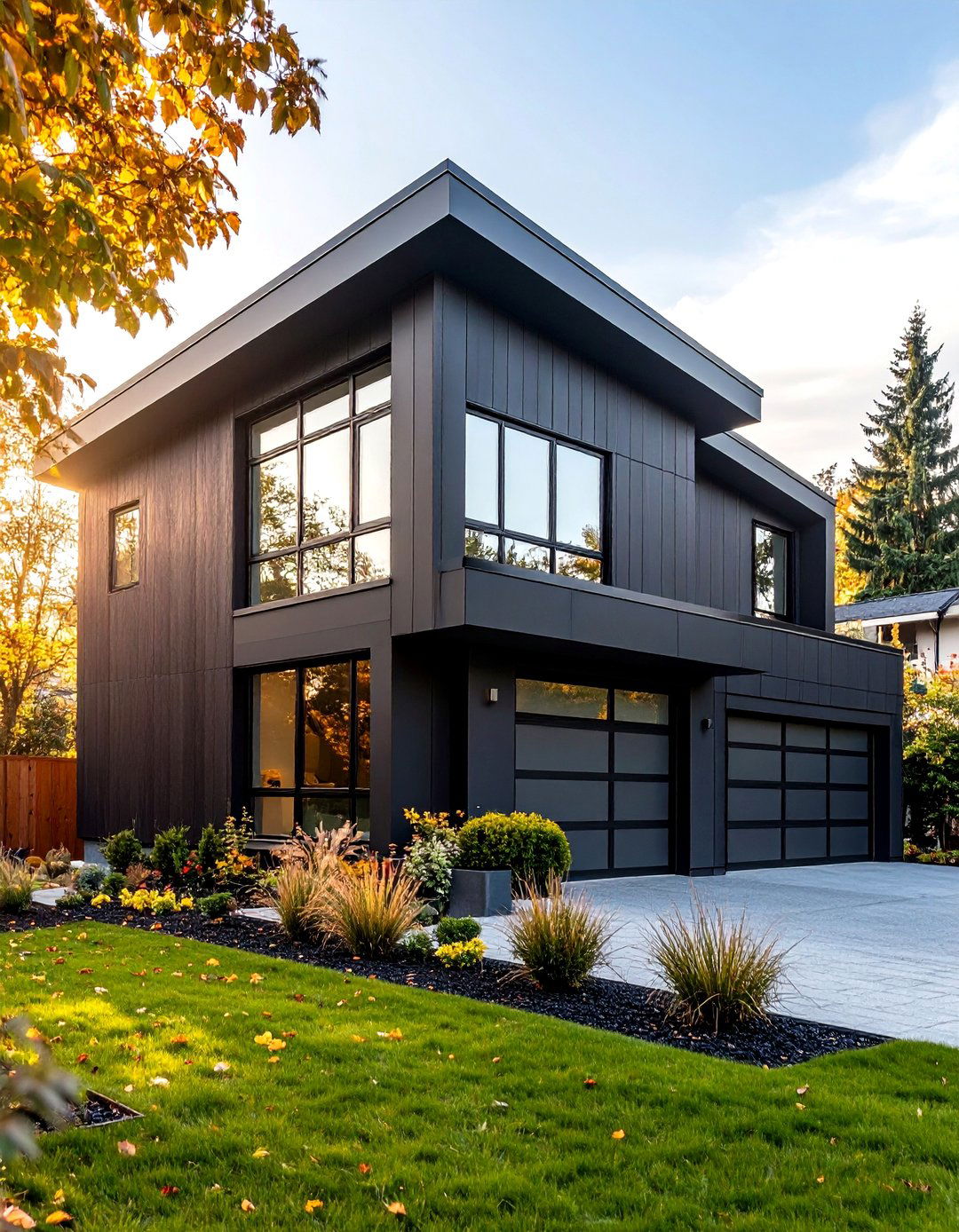 Matte Black Fiber Cement Siding - 24 Modern Black Houses