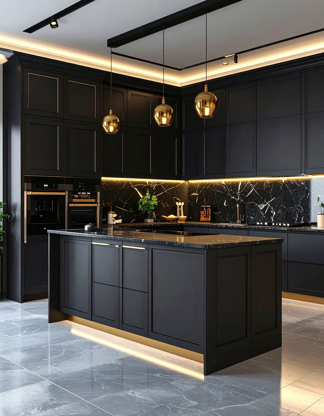 Matte Black Monochromatic Theme - 24 Kitchen With Black Appliances
