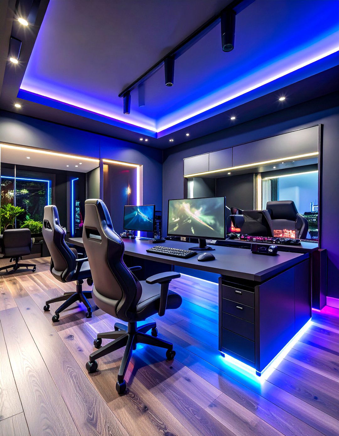 Matte Black Wall Gaming Den - 24 Black Gaming Room Ideas