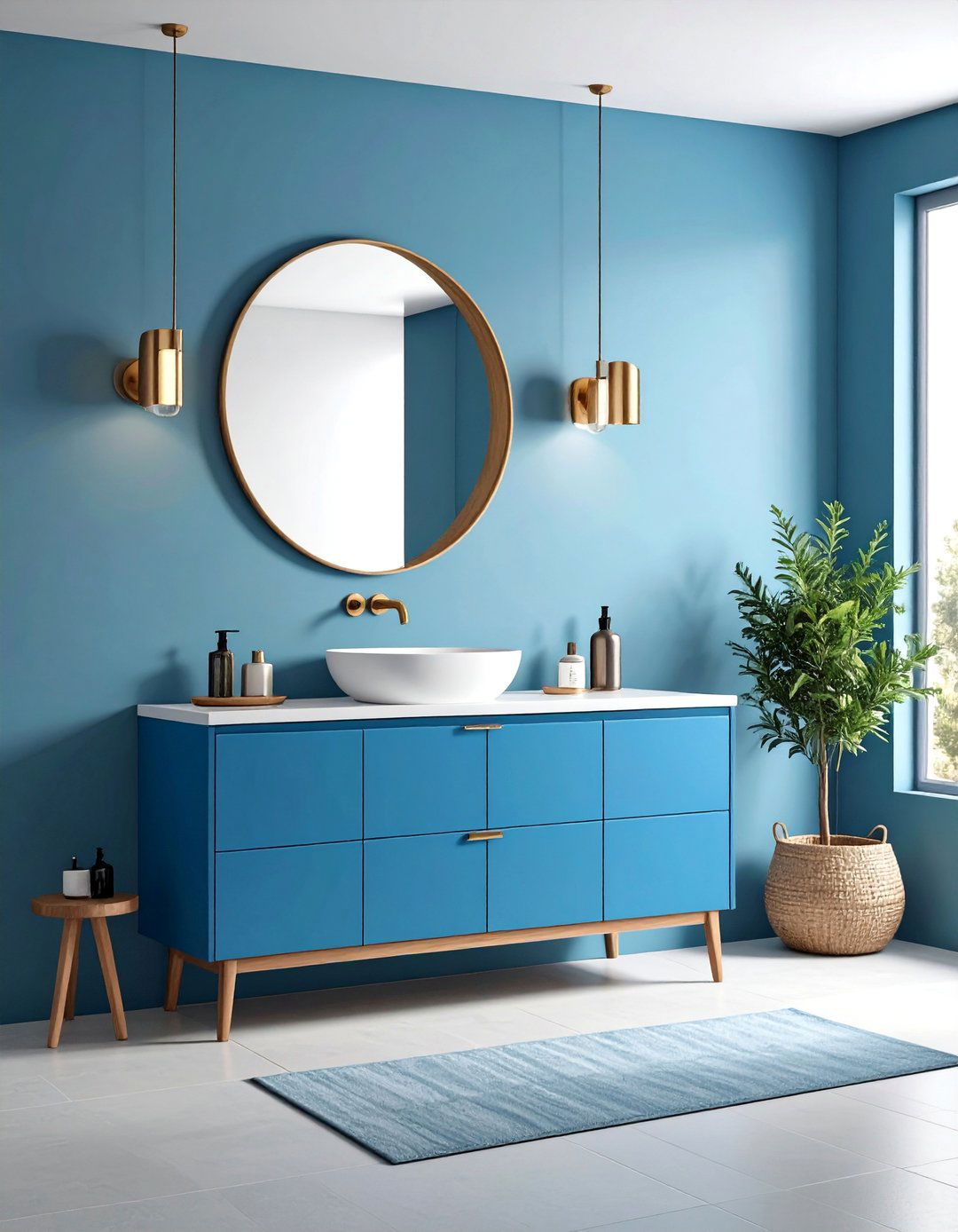 Matte Blue Vanities - 24 Blue Bathroom Vanity Ideas