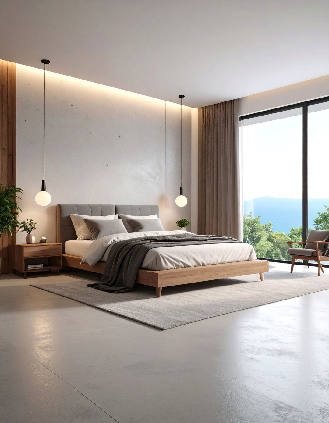 Matte Finish Concrete Bedroom Surfaces - 24 Concrete Floor Bedroom Ideas