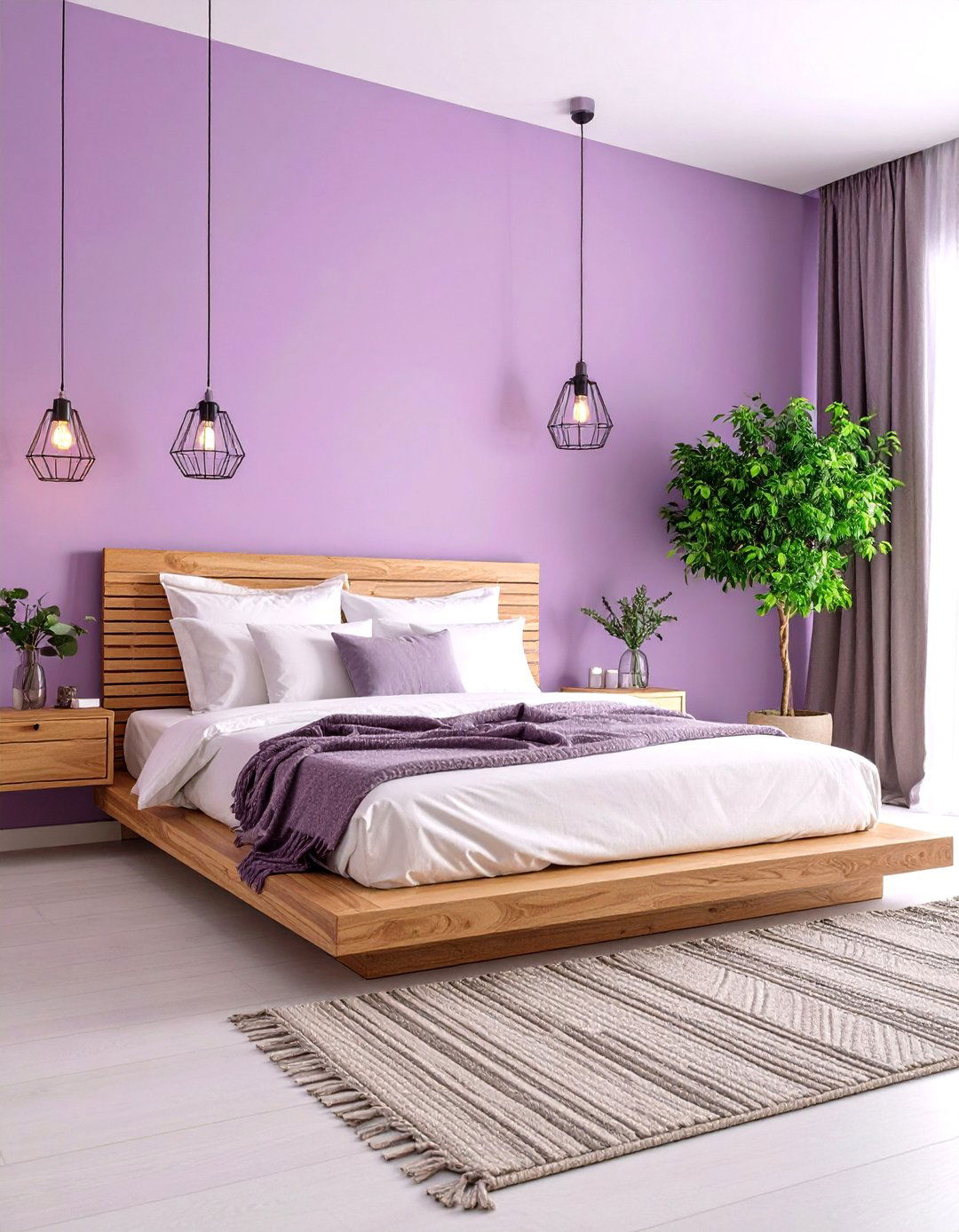 Mauve Minimalist Bedroom Design - 24 Purple Bedroom Ideas
