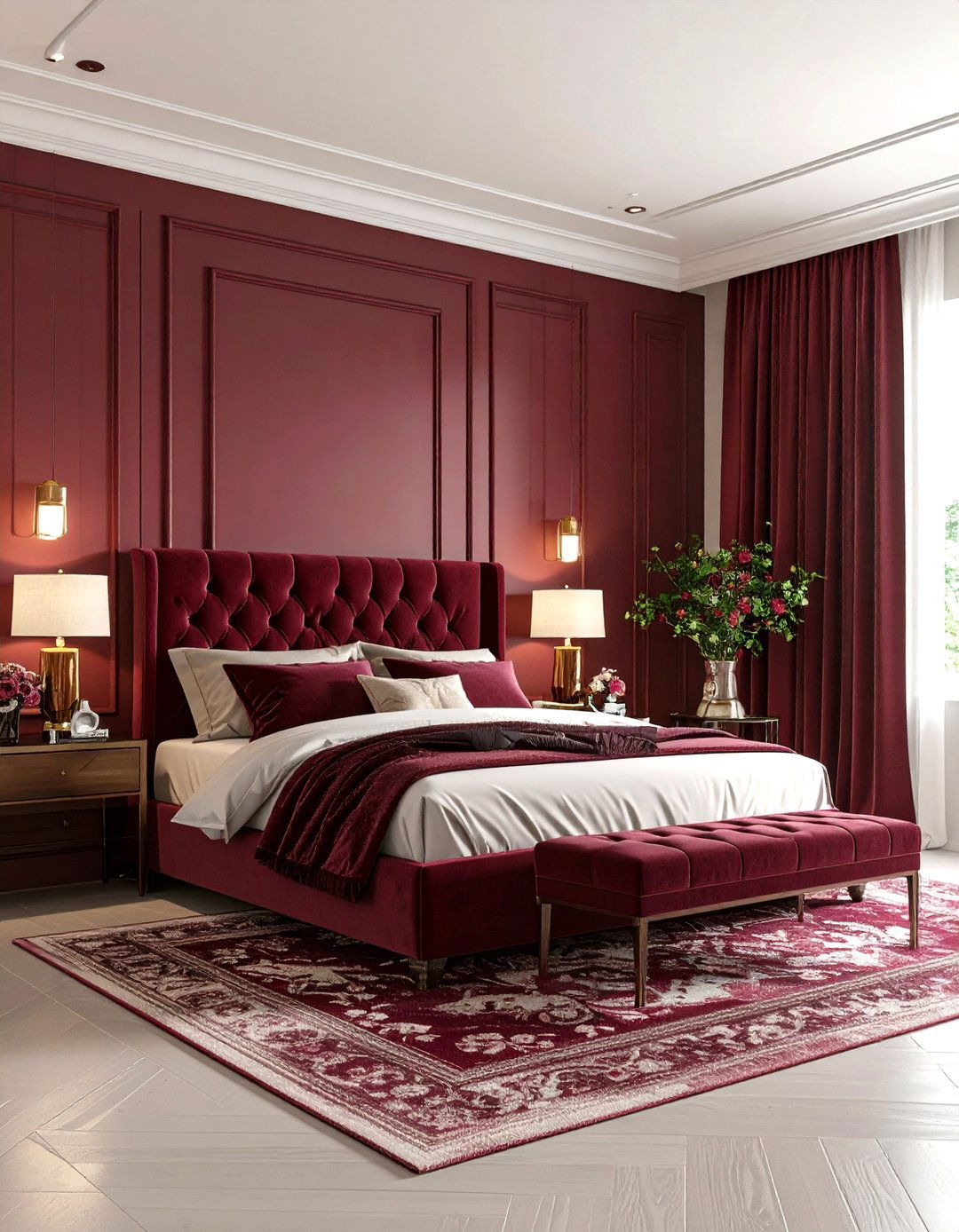 Mauve and Burgundy Romance - 24 80s Bedroom Ideas
