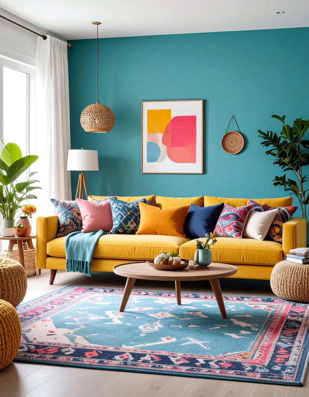 Maximalist Color Pop Living Room - 24 Condo Living Room Ideas