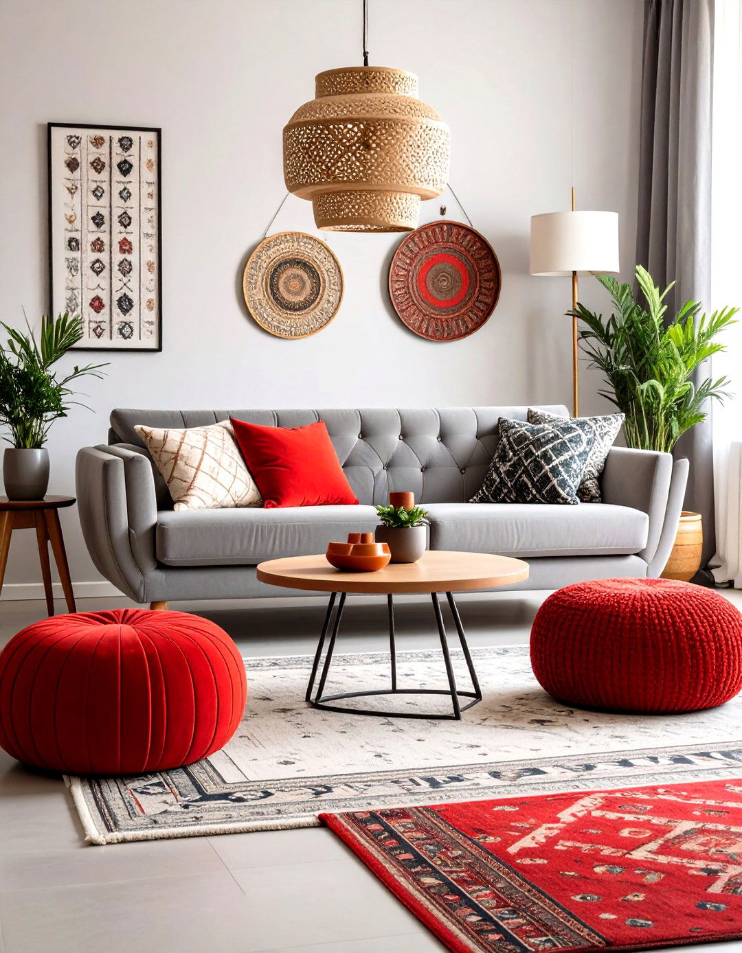 Maximalist Eclectic Red and Grey Collection - 24 Red and Grey Living Room Ideas