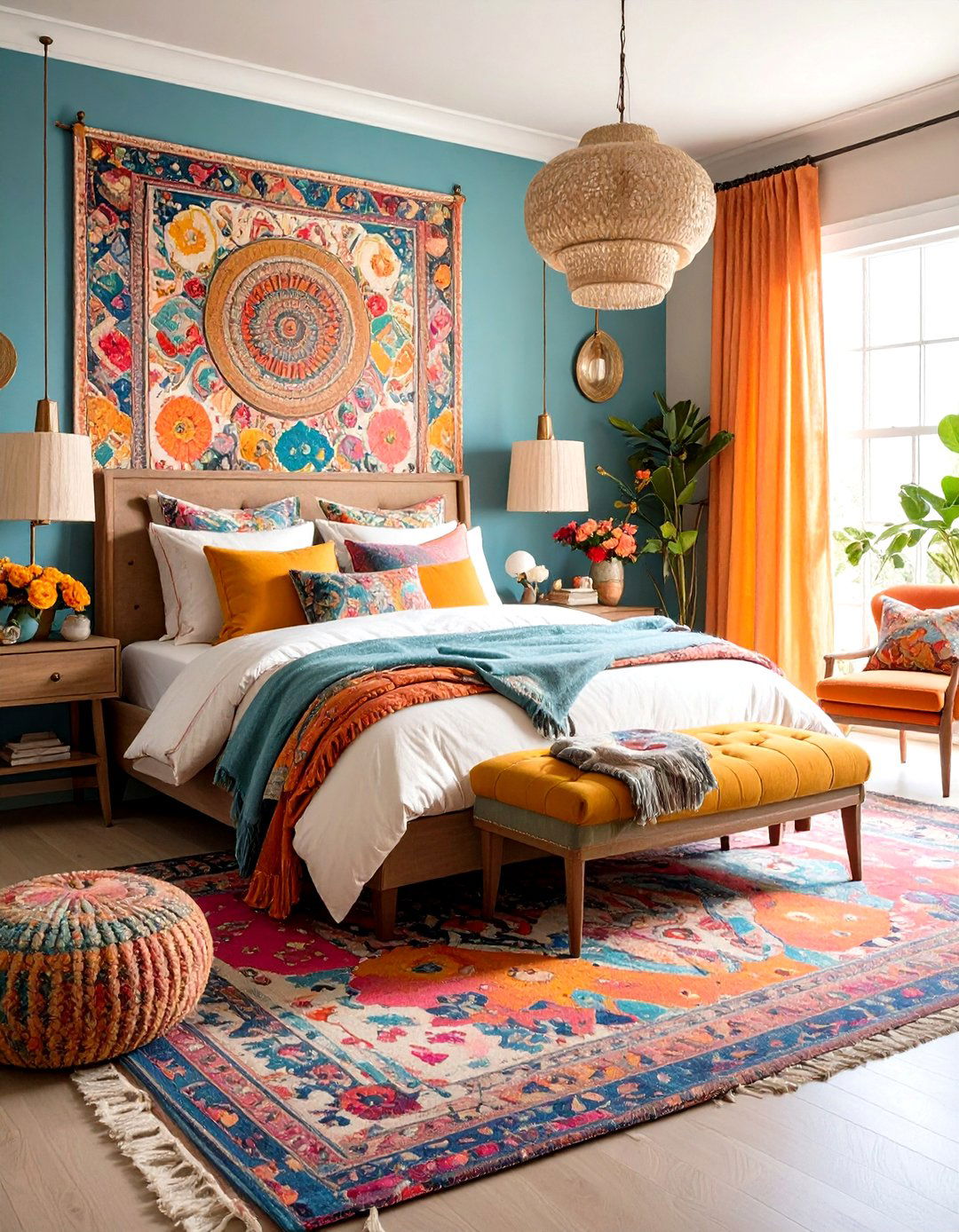 Maximalist Eclectic with Bold Patterns - 24 Large Bedroom Design Ideas