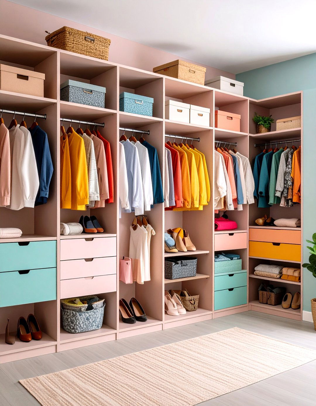 Maximalist Entry Closet with Bold Colors and Patterns - 24 Entry Closet Ideas