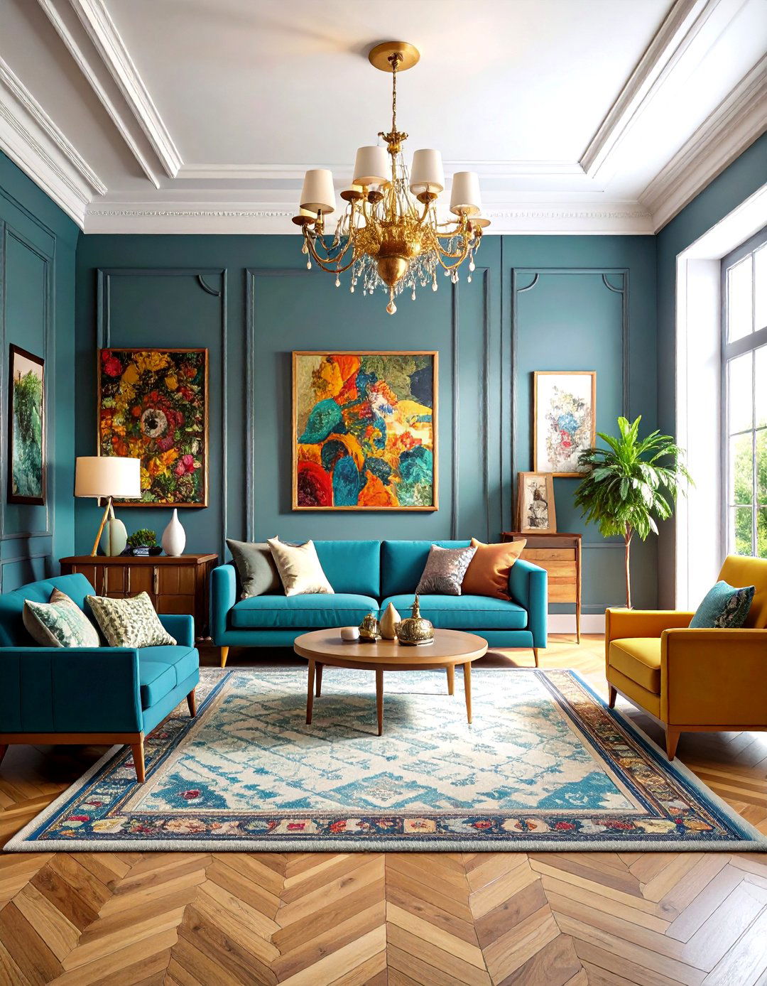 Maximalist Gallery Wall Showcase - 24 Contrasting Living Rooms With Dark Grey Walls