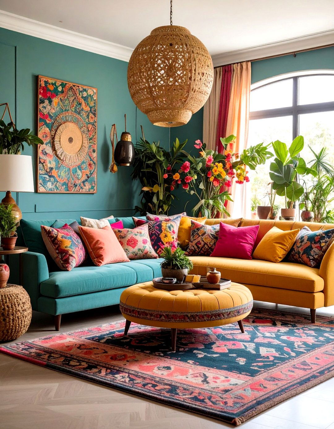 Maximalist Great Room with Bold Patterns - 24 Great Room Ideas