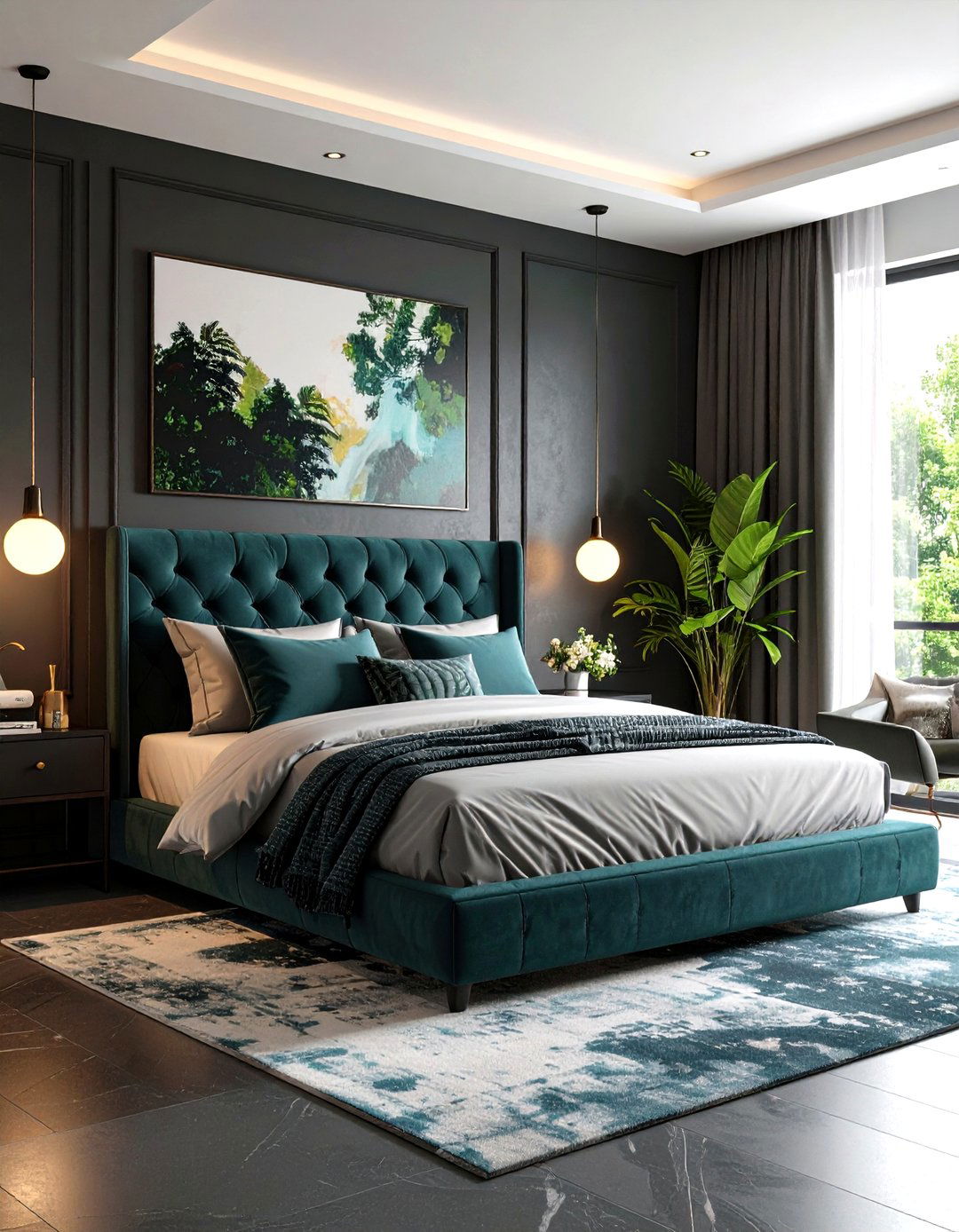 Maximalist Matte Black Statement Making - 24 Matte Black Bedroom Ideas